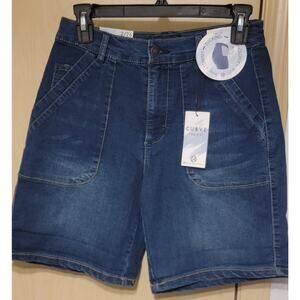 Curve Appeal Shorts Womens 2/26 Blue Dark Wash High Rise Shaping System